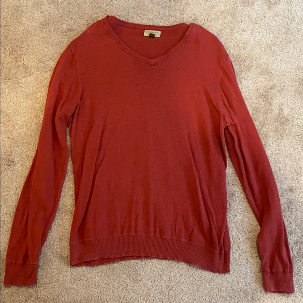 Red vneck sweater